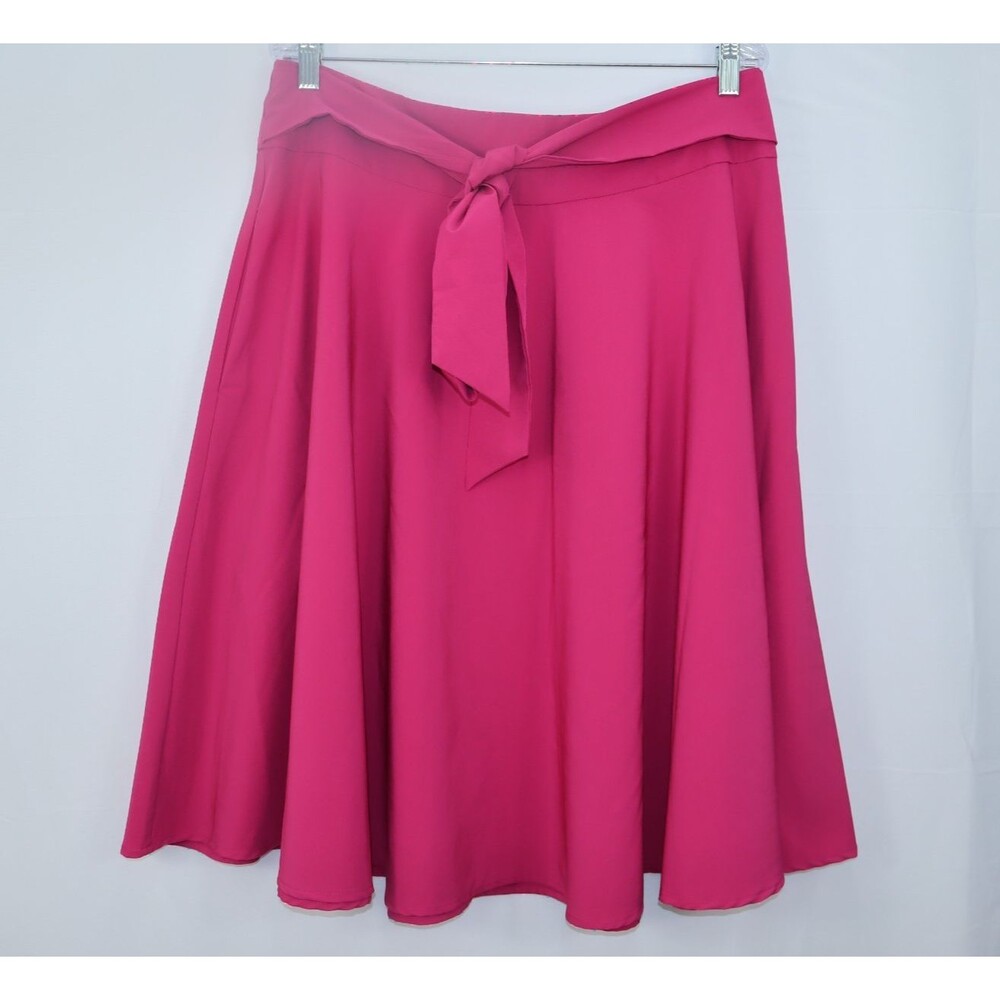 Belle Poque Womens High Waist A-Line Midi Skirt with Front Bow PINK SZ 2XL